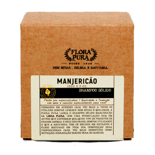 SHAMPOO SOLIDO LINHA FLORA MANJERICÃO