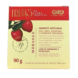 SABONETE ARTESANAL LINHA FRUTAS MORANGO 90G
