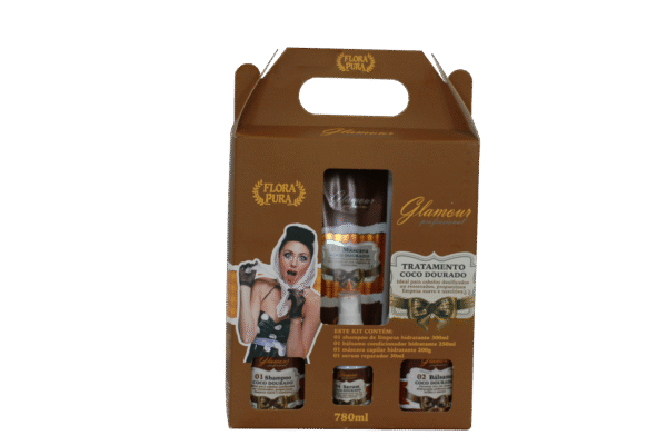 KIT GLAMOUR COCO DOURADO 780ML